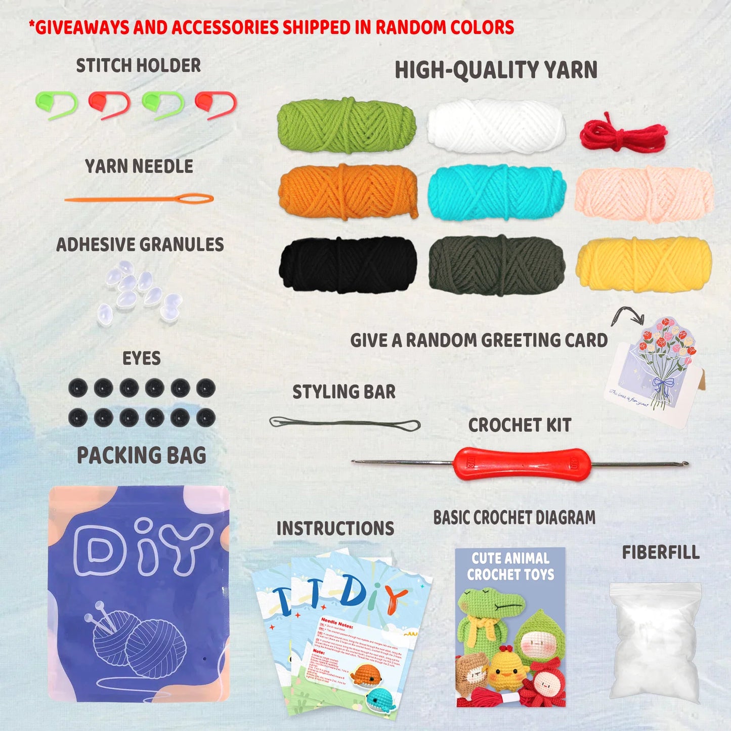 Animal Crochet Kit for Beginners - DIY Starter Set with Step-by-Step Knitting & Craft Supplies
