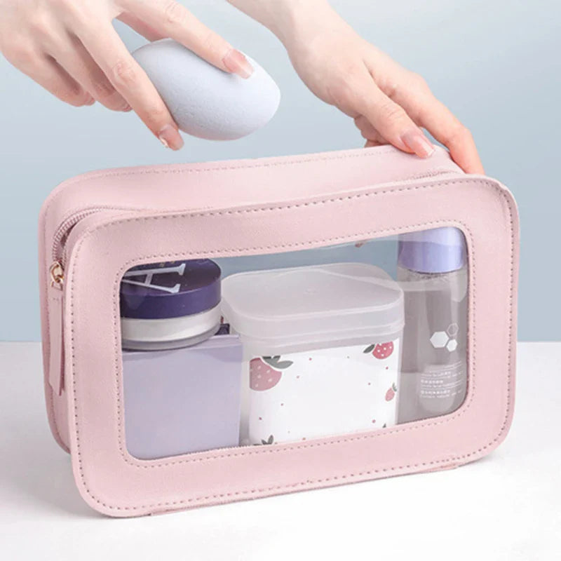 Portable Waterproof Travel Cosmetic Bag – Transparent Dustproof Toiletry Organizer