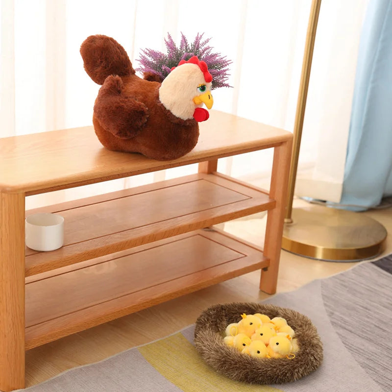 Swan & Chick Family Plush Toy — Lifelike Mother and Baby Stuffed Animals with Nest for Kids