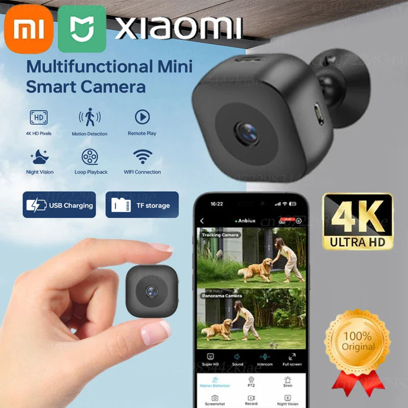 Xiaomi MIJIA 4K Mini Security Camera – Full Color Night Vision HD WiFi Waterproof Motion Detection Monitor