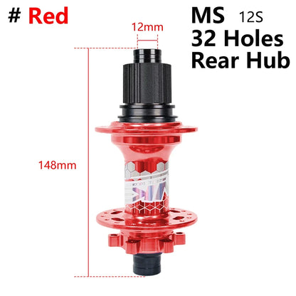 BOOST MTB Bicycle Hub - 148x12mm Aluminium Bike Hub 6 Pawls 120 Click HG XD Micro Spline 32H 8-12 Speed