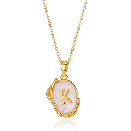 Y2K Stainless Steel Drip Oil Alphabet Necklace – A-Z Initials Pendant for Women & Men, Aesthetic Jewelry Gift