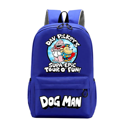 New Dog Man Kids Backpack — Large-Capacity Cartoon Schoolbag for Boys, Children’s School Supplies & Gifts
