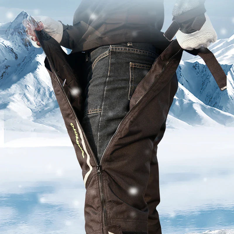 AMU Motorcycle Quick Take-Off Pants - Waterproof, Windproof, Thermal Protective Gear for Men & Women