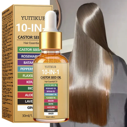 Castor Seed Hair Oil - 10-in-1 Batana, Rosemary & Biotin Nourishing Hair & Scalp Treatment