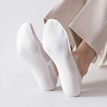 Summer Men's Mesh Breathable Anti-Slip Socks: Thin Cotton Sole Leisure Low Barrel Stockings - Invisible Shallow Mouth Design
