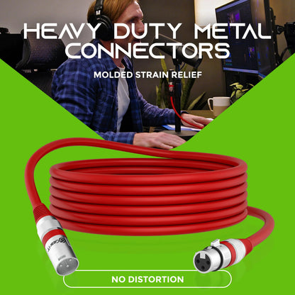 Professional XLR Male to Female Microphone Extension Cable – Balanced 3-Pin Audio Line for Recording, Mixer & Speakers