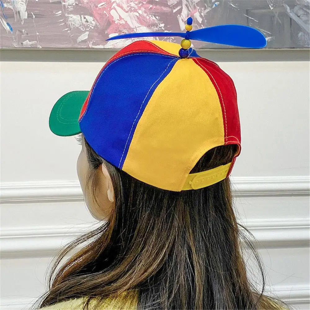Funny Snapback Hat | Helicopter Propeller Rainbow Bamboo Dragonfly Dad Hat for Adults & Kids