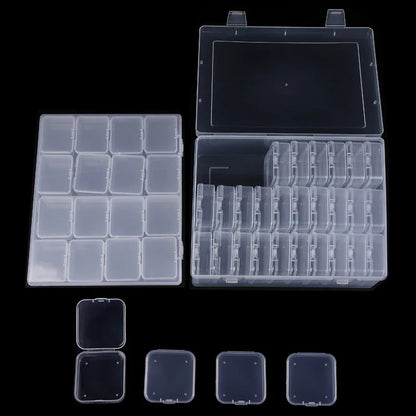 Bead Organizer Box — Clear Plastic Storage Containers with Hinged Lids for Crafts & Jewelry
