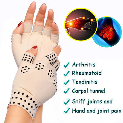 Magnetic Fingerless Arthritis Therapy Gloves – Pain Relief for Men & Women with Joint & Rheumatoid Hand Pain