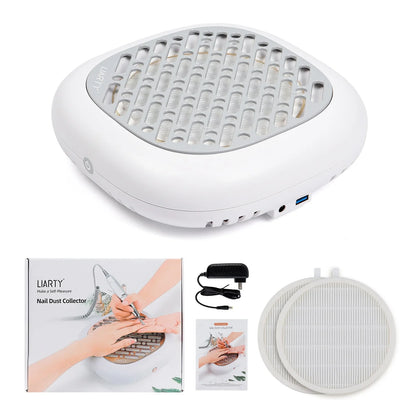 130W Brushless Nail Dust Collector – Powerful Suction Nail Dust Extractor, Manicure Vacuum Cleaner with 2 Filters