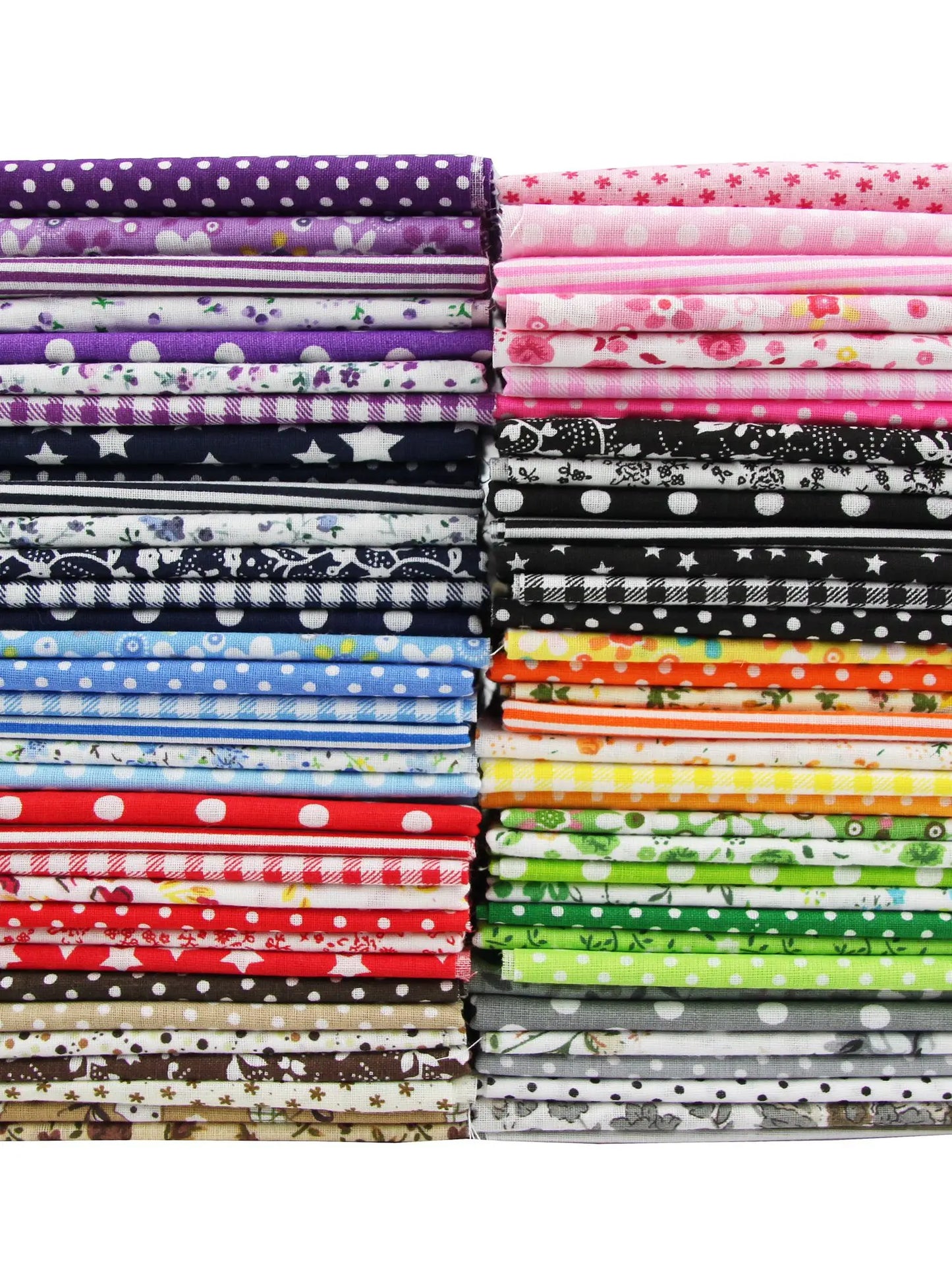 7 Piece 25x25CM Cotton Craft Fabric Squares - DIY Bundle for Patchwork, Quilting, Sewing, and Scrapbooking