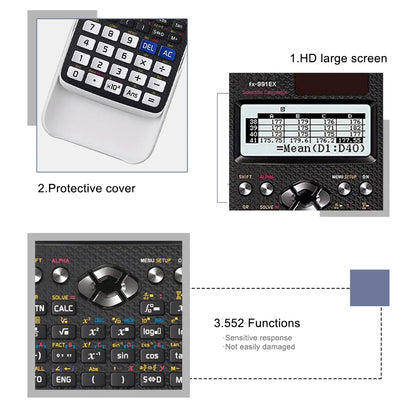 Scientific Calculator 552 Functions – Natural Display Student & Teacher Exam Calculator with Advanced Math Features for School & Teaching Use