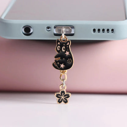 Kawaii Cat Phone Dust Plug Charm: Anti-Dust Cap Pendant for iPhone & Type-C - Cute Android Charge Port Plug, Dust Protection Stopper