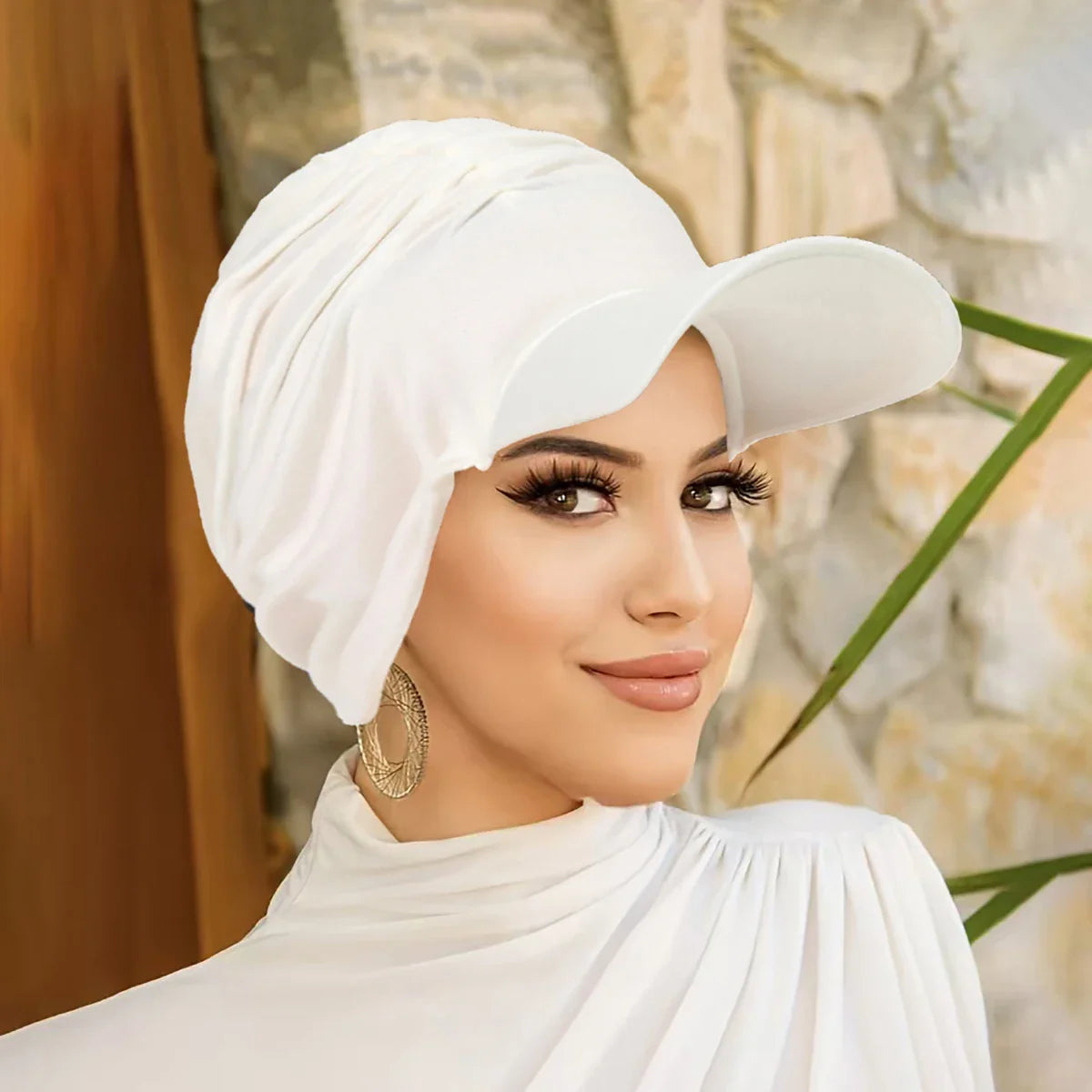 Women’s Wide Brim Headwrap Hat – Multicolor Muslim Turban Cap, Pullover Bonnet Sun Hat for Travel & Hair Loss Fashion