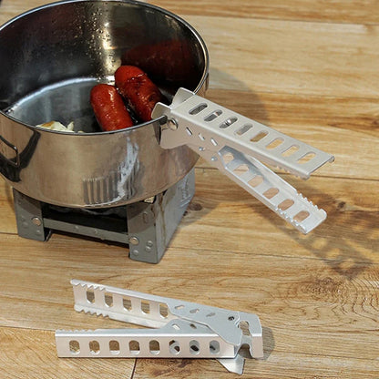 Aluminum Anti-Heat Bowl Gripper Clip - Alloy Pot Pan Handle Holder for Camping & Kitchen Accessories