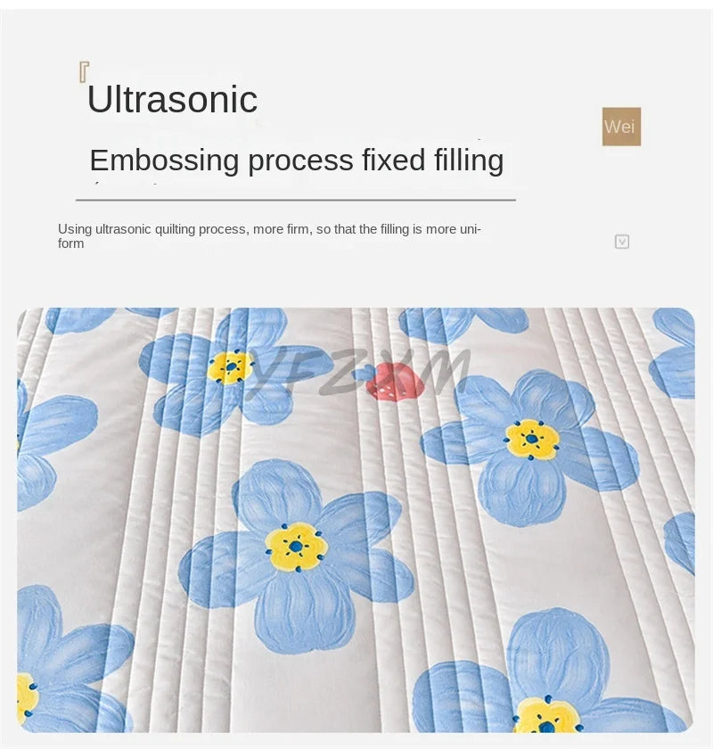 Quilted Spring Summer Quilt – Soft, Lightweight & Breathable Duvet for Queen Size, Comfortable & Washable