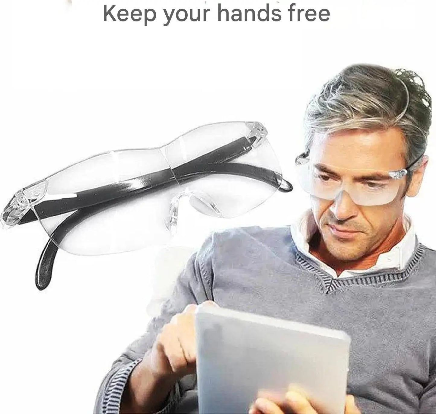 300% Magnifying Reading Glasses – Portable Anti-Blue Light Magnifier with Case for Close Work
