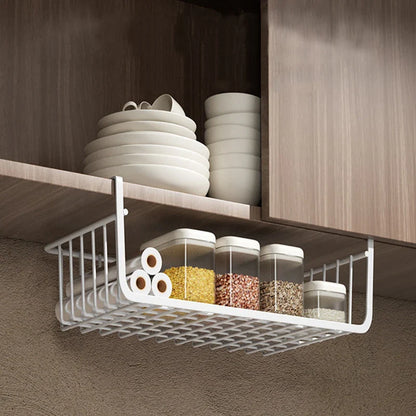 Metal Hanging Kitchen Storage Rack | Multifunctional Layered Book Organizer for Dormitories and Offices