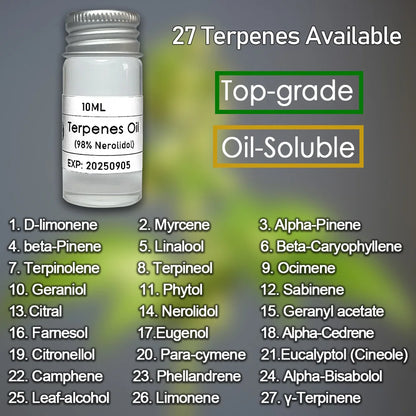 10–30ml Natural Terpenes Essence Oil – DIY Raw Flavor Material for Skin, Body, and Health