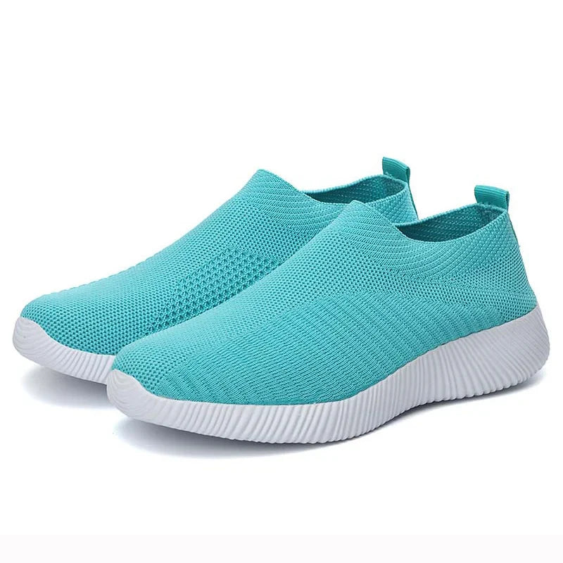 Women’s Slip-On Sock Sneakers – Breathable Flat Casual Vulcanized Sports Shoes Zapatillas