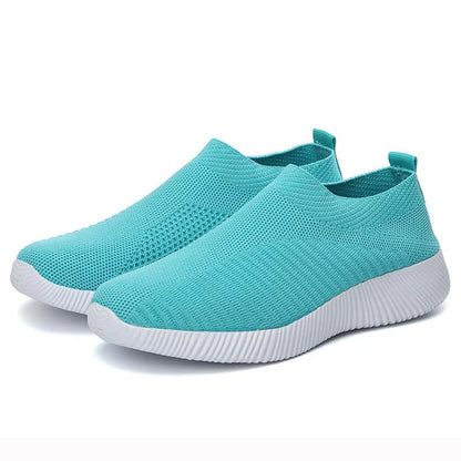 Women’s Slip-On Sock Sneakers – Breathable Flat Casual Vulcanized Sports Shoes Zapatillas