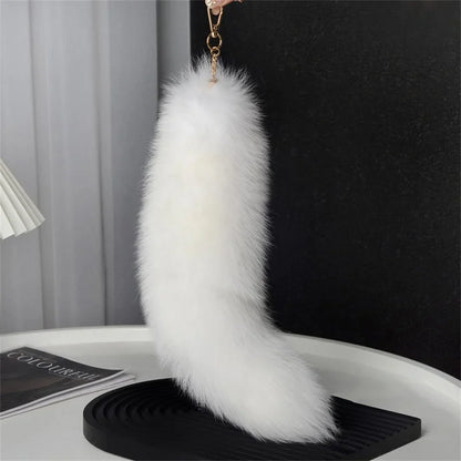 Cute Fluffy Bunny Fur Keychain – Plush Pom Pom Bag Charm and Car Key Ring with Hair Bow