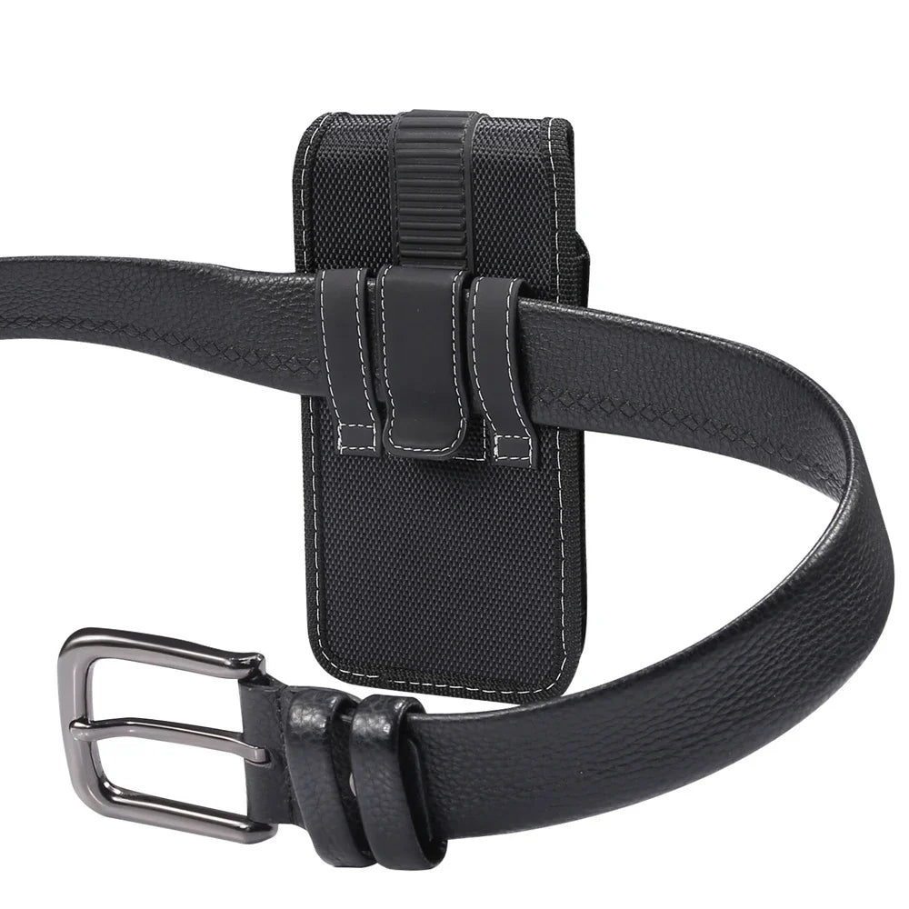 Universal Mobile Phone Waist Bag - Nylon Oxford Fabric Belt Clip Case for iPhone 15/14/13/12 Pro Max, Samsung, Xiaomi, Huawei
