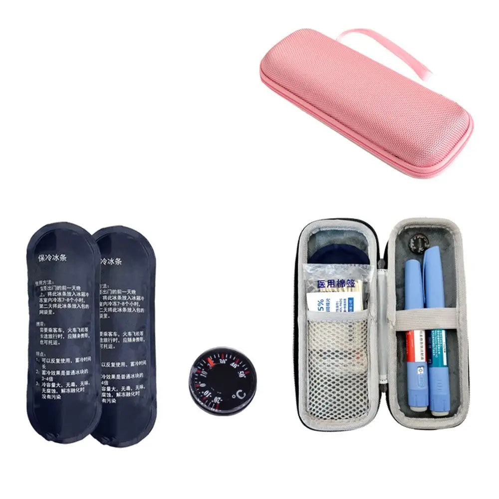 Waterproof Insulin Cooling Bag — Portable EVA Thermal Insulated Cooler with Gel Pen Compartment for Diabetics
