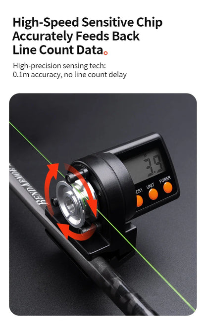 CHILENT 999.9M Digital Fishing Line Counter – ABS Night Display, Fishing Accessories (Battery Not Included)