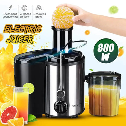 800W Juicer Machine – Big 3-Inch Mouth Fruit & Vegetable Juice Extractor, 2-Speed, Easy to Clean