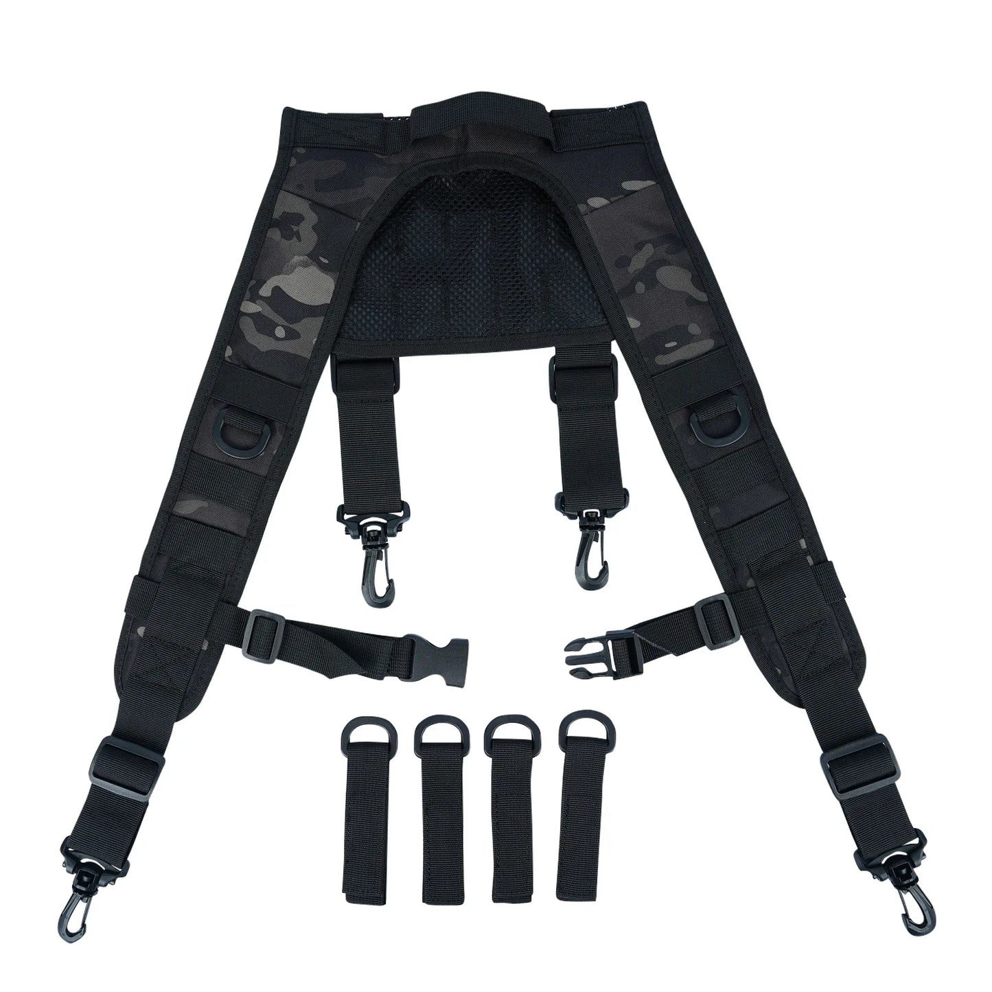 Tactical Police Suspenders — Adjustable Duty Belt Harness with 4 Tool Belt Loops for Law Enforcement