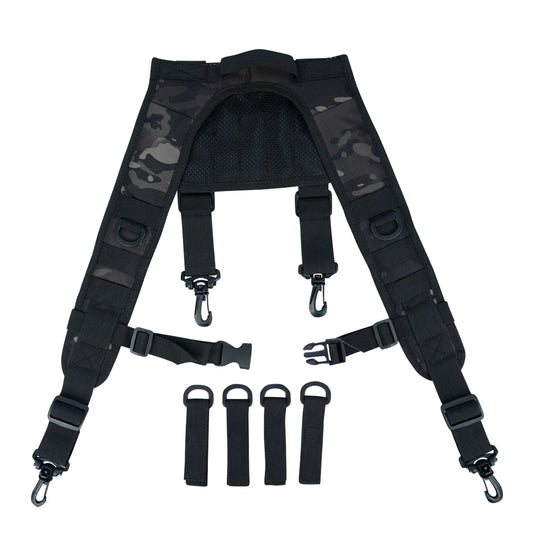 Tactical Police Suspenders — Adjustable Duty Belt Harness with 4 Tool Belt Loops for Law Enforcement