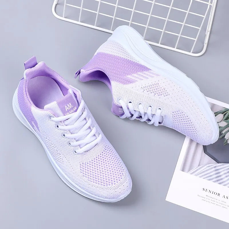 Spring Women's Lightweight Mesh Running Shoes – Breathable, Soft Sole, Sporty & Casual