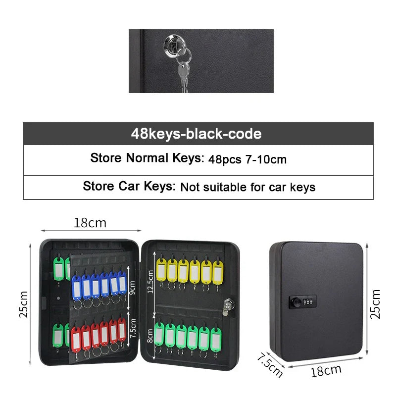 Password Key Lock Box — Multi-Key Safe Organizer for Home, Office, Car, and Factory Use