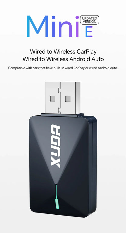 XUDA 2025 2-in-1 Wireless CarPlay & Android Auto Mini Box — Smart Plug & Play Adapter with Bluetooth & Fast WiFi Connect