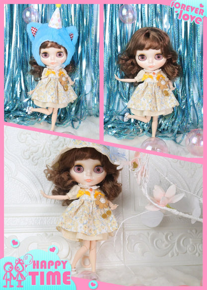 ICY DBS Blyth Doll – 1/6 BJD Customized Nude Joint Body, White Skin Glossy & Matte Face, 30cm Girl Toy Gift