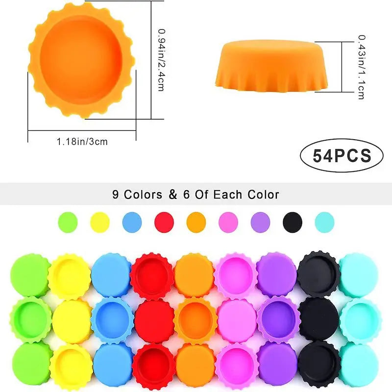 2/6/12pcs Silicone Beer Bottle Caps – Preservative Covers for Wine, Vinegar, Soy, and Cocktail Bottles