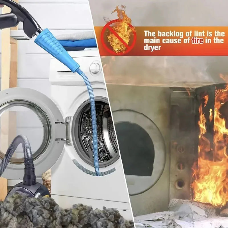 Dryer Vent Cleaner Kit - Flexible Vacuum Attachment for Lint Removal & Deep Dryer Hose Cleaning