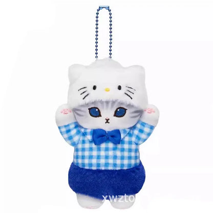 Kawaii Keychain Pendant – Cartoon Mofusand Shark Cat Cross-Dressing Doll, Backpack Decor & Toy