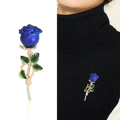 Luxury Tulip Flower Brooch Pin with White Stone – Elegant Rose Floral Jewelry for Women (2023 Design)