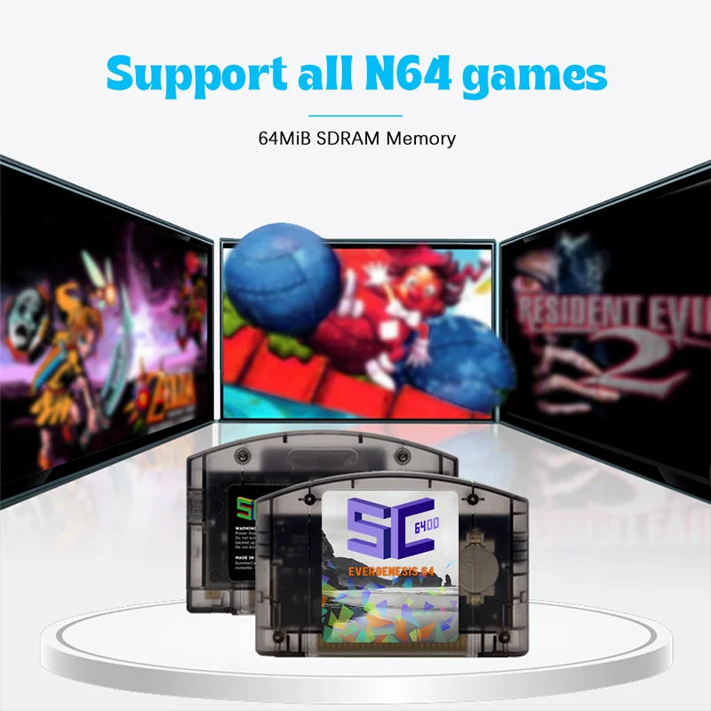 SC64 Open Source N64 Game Cartridge – 800-in-1 N64 Game Card with Free 16GB Card, 64DD Games Supported