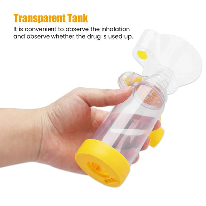 Asthma Inhaler Spacer & Nebulizer — Adult, Child, and Baby Aerosol Compressor with Mist Storage Bottle, Mask, and Tank Cup