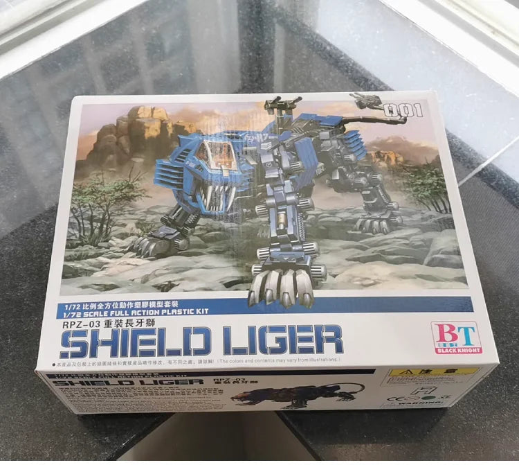 BT ZOIDS RPZ-03 Shield Liger Model Kit — 1:72 Scale Full Action Plastic Building Blocks for Birthday & Christmas Gifts