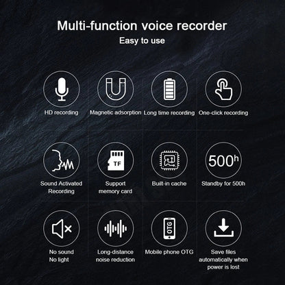 Mini Voice-Activated Digital Recorder – 500-Hour Portable Professional Sound Dictaphone