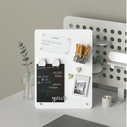 Magnetic Bulletin Board with Stand, Tabletop Metal Display Board with Magnetic Clamp for Notes, Photos & Magnet Organization