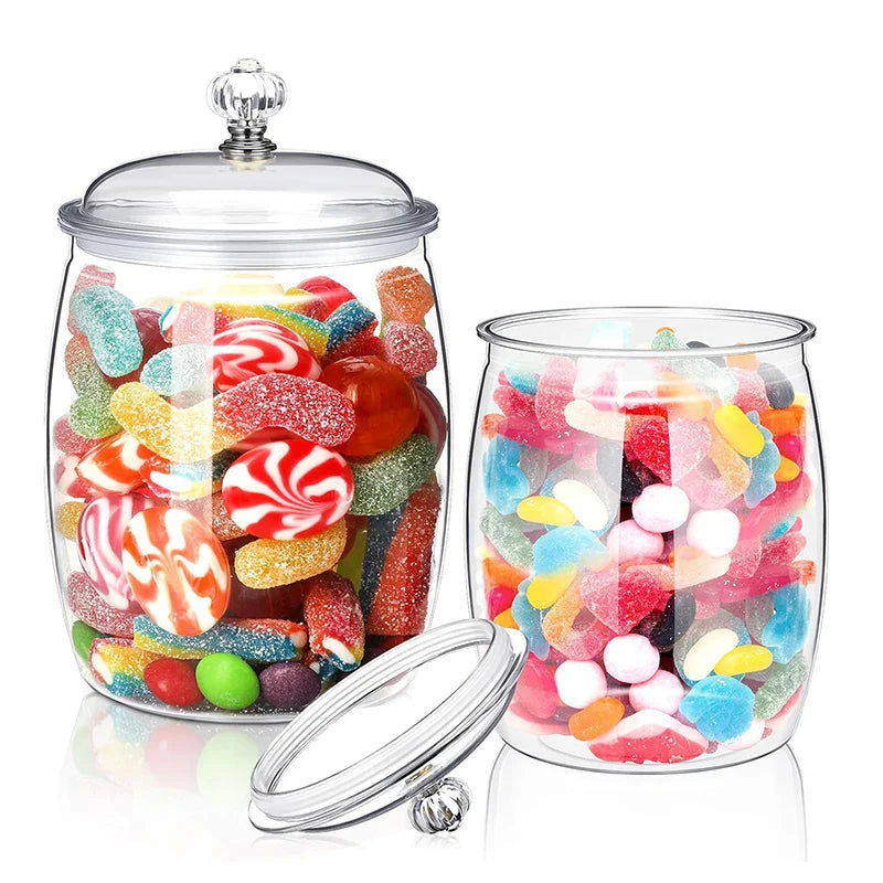 Plastic Food Storage Jar with Airtight Lid - 2.2/3.8/6.5L Flour, Grains, Candy & Cookie Canister