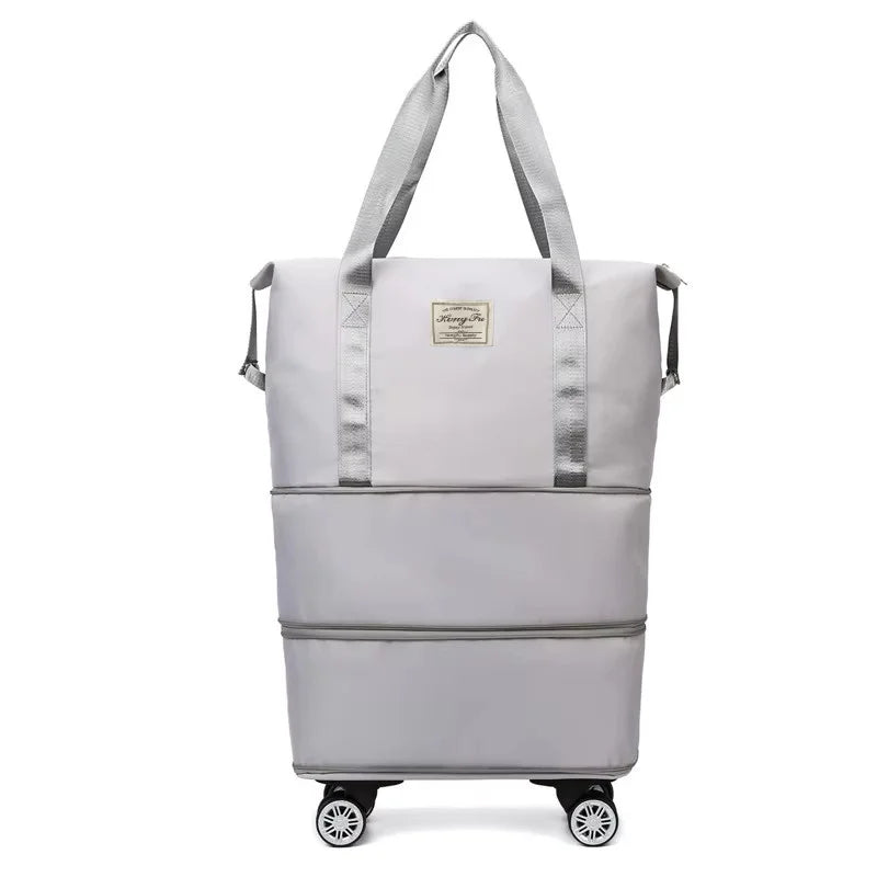 Oxford Cloth Large Capacity Travel Bag with Detachable Wheels – Dry Wet Separation Business Luggage Storage Bag