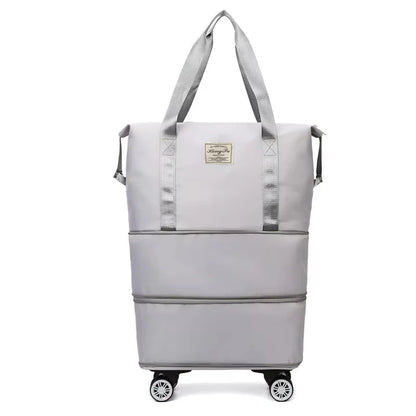 Oxford Cloth Large Capacity Travel Bag with Detachable Wheels – Dry Wet Separation Business Luggage Storage Bag