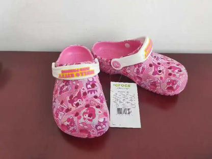 Sanrio Hello Kitty & Kuromi Girls' Summer Slippers – Non-Slip Soft Sole Wrap Toe Sandals
